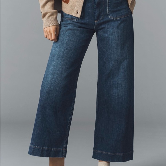 Maeve Denim - Maeve Dark Blue Wide Crop Jeans